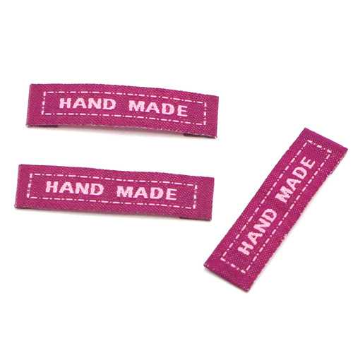 Embroidered washed label HANDMADE decorative woven label Colorful cloth label DIY hair accessories headwear cloth label 50 pieces