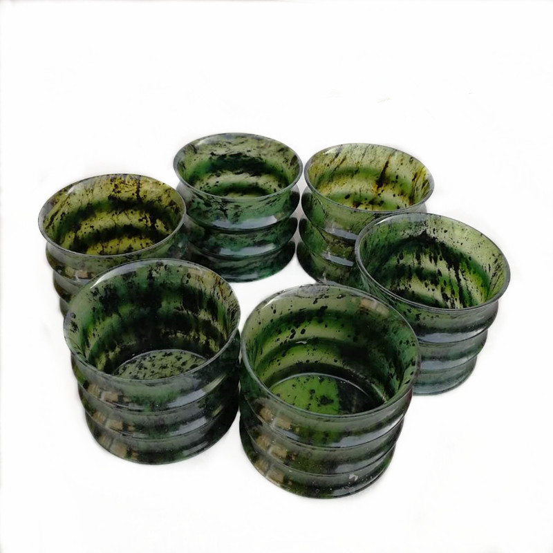 甘肃酒泉祁连玉夜光杯装饰品玉石竹节杯酒杯玉器工艺品批发