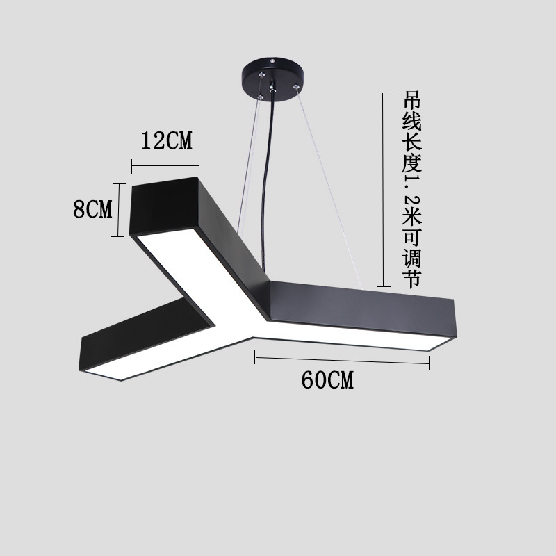 54 watt white light diameter 120cm black y shape
