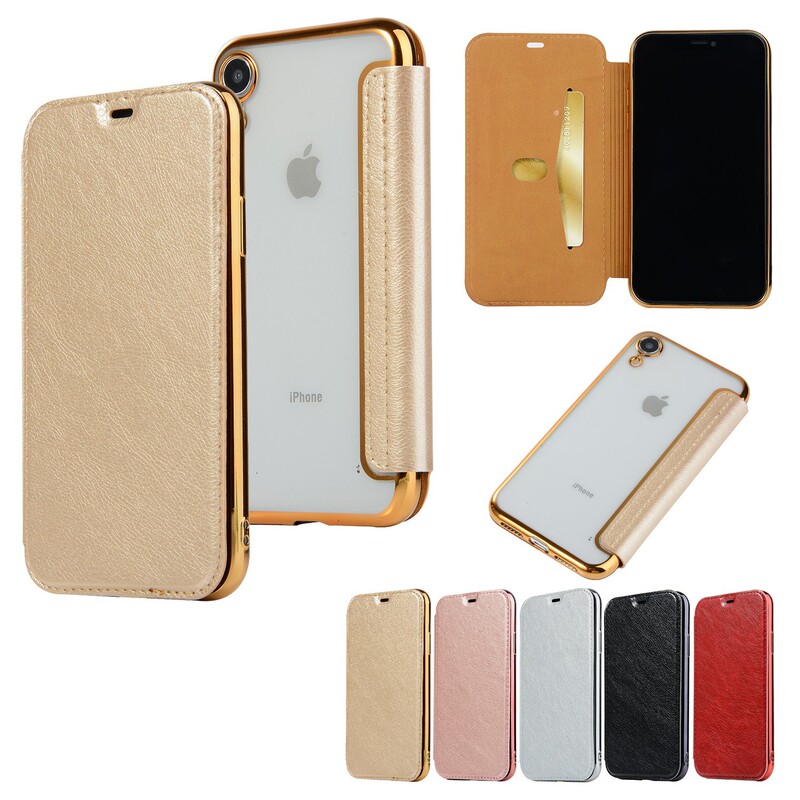Suitable for Iphone17Pro Ultra-Thin Mobile Phone Case Electroplating 14 Tpu Mobile Phone Protective Cover Apple 16 E Flip Leather