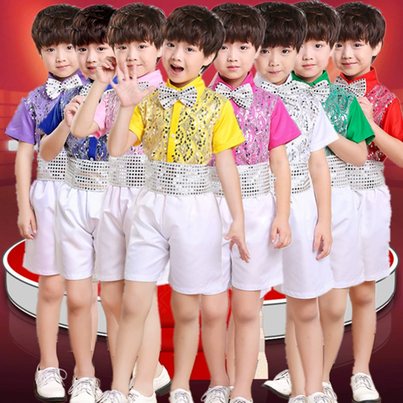 Детский костюм для выступлений, платье с блестками для мальчиков, костюм для девочек, костюм для студенческого хора, детское выступление с декламацией стихов