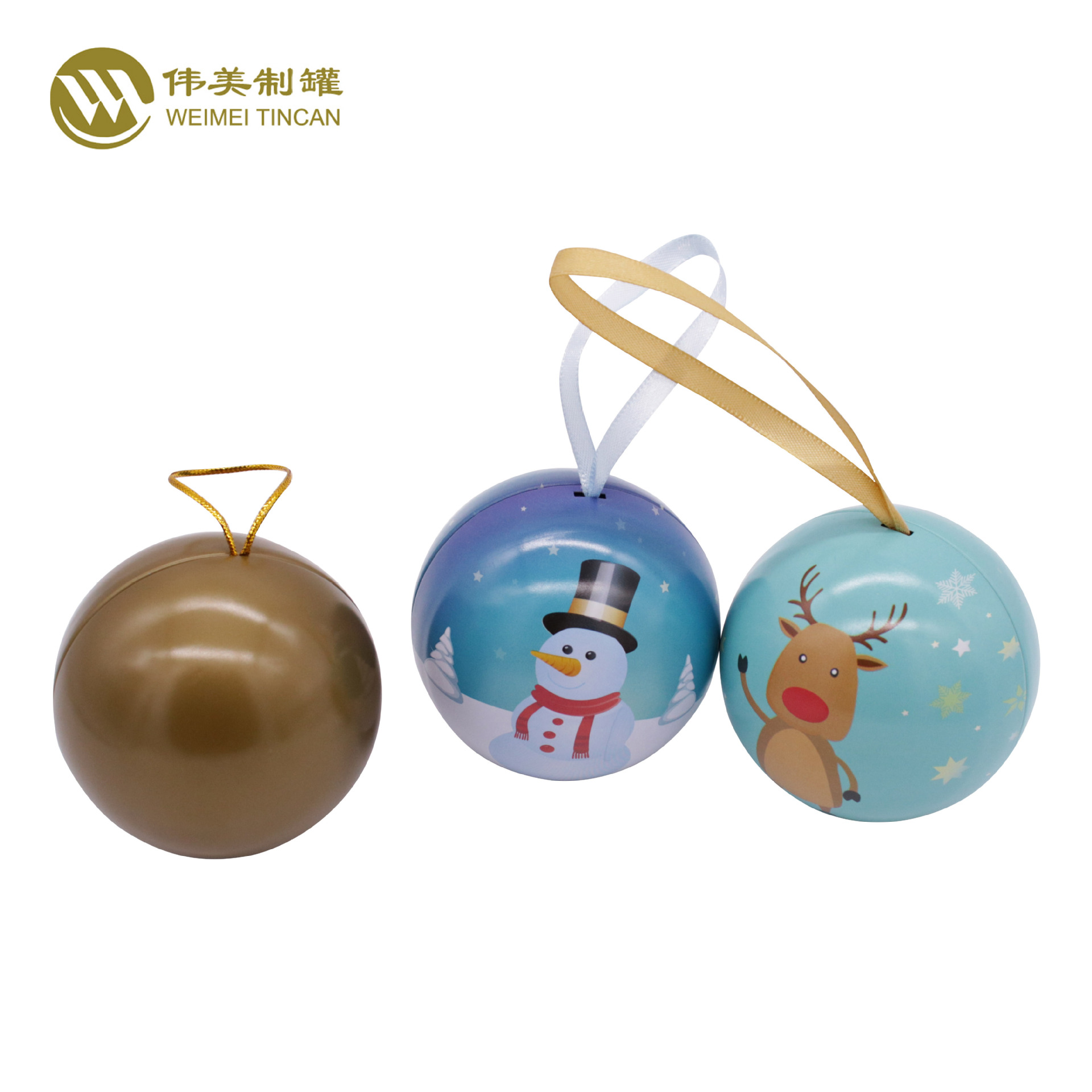 现货直径70mm小球罐 圣诞球形罐  圣诞球小礼品罐 巧克力糖果罐