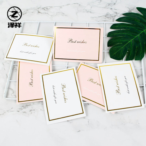 Floral hanging card hot stamping holiday birthday greeting card ins cute blessing greeting card gift message small card hanging card