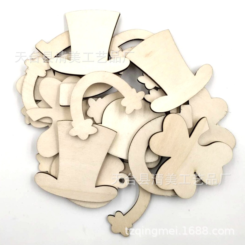 Festival irlandés 5 Formas decoraciones de madera trébol herradura sombrero del arco iris Día San Patricio