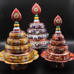 景泰蓝曼扎供佛具法器素铜掐丝低温珐琅曼达盘曼茶罗带托盘