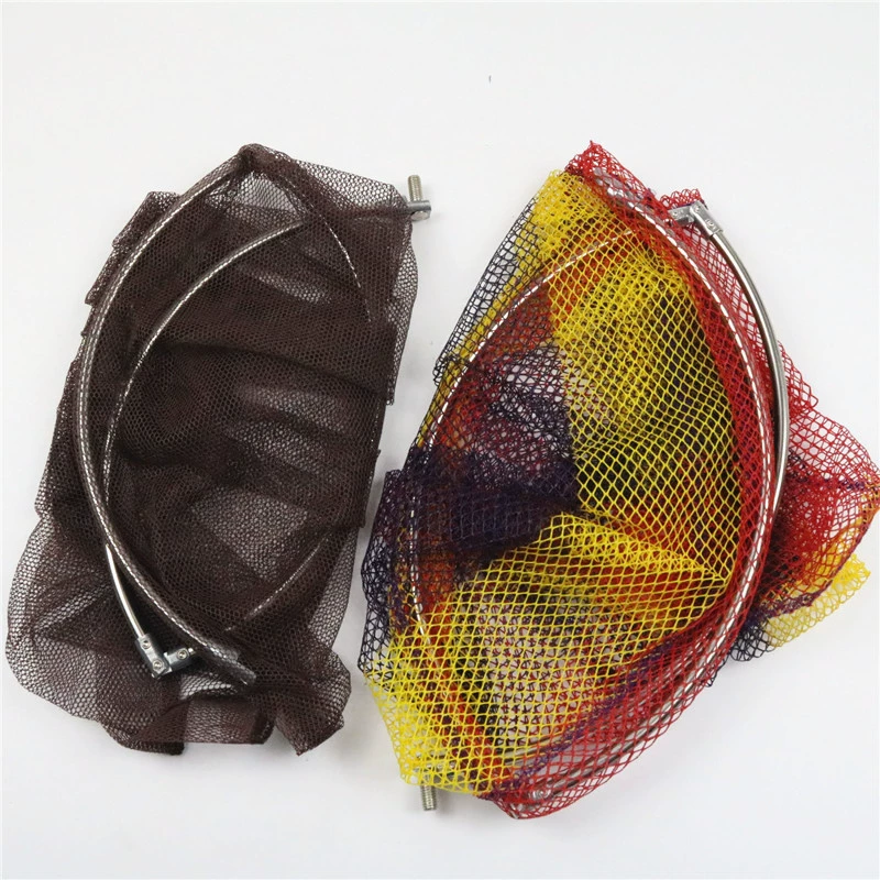 Металлическая складная рыболовная сеть 40-50 см с мелкой сеткой, цветная, резиновая, устойчивая к зацепкам, плотная сетка, оптом