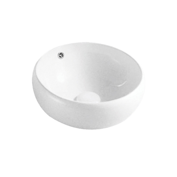 Fabricante mayorista de lavabos de cerámica para baño, lavabo redondo, lavabo de cerámica integrado
