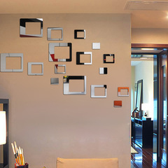 Hollow square 13cmx10.5cm mirror wall sticker 3D stereoscopic direct sale from the manufacturer