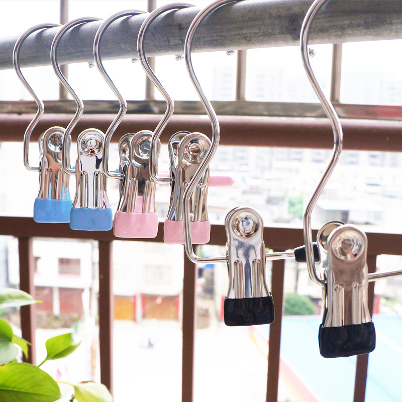 Fábrica multi-funcional clip de arranque metal cromado anti-óxido 3-palabra gancho inmersión 3-palabra gancho clip calcetines clip al por mayor
