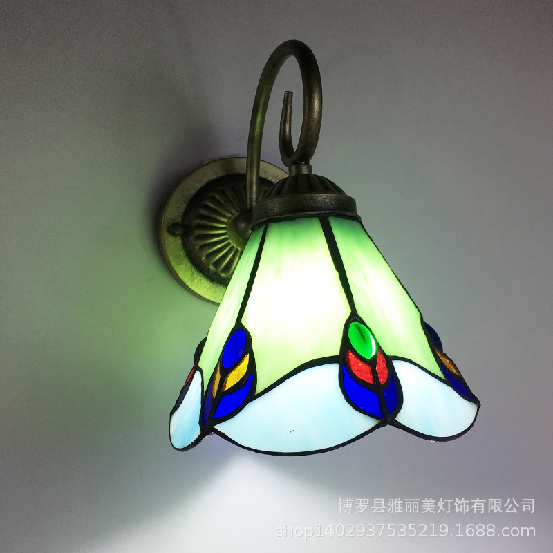 Baohua Tiffany moderno color minimalista lámpara de pared dormitorio lámpara de noche pasillo de estilo europeo salón lámpara de pared de fondo