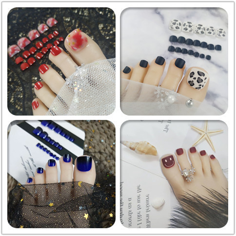 Set Manicure Finished Fake Toenail Patch Removable Nail Patch Bridal Manicure Finished Diamond Wear Manicure