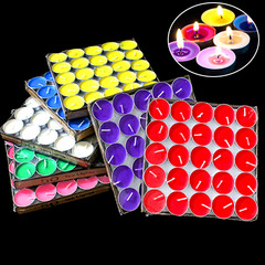 50個裝圓形蠟酒吧無煙蠟燭生日擺圖浪漫驚喜聖誕求婚2小時煮茶蠟