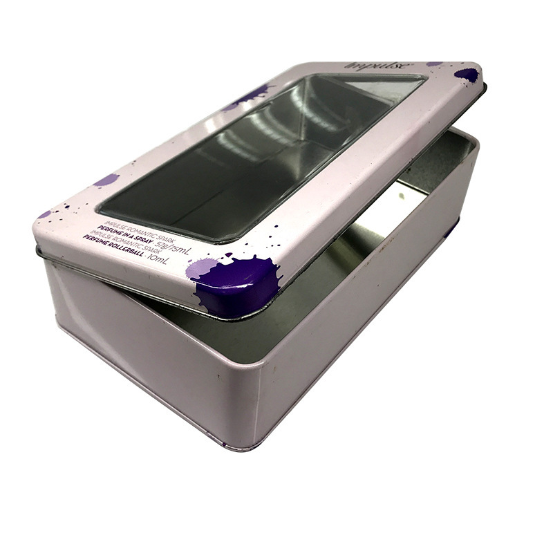 Caja Rectangular para Empaque de Hojalata con Ventana de PVC para Productos Electrónicos