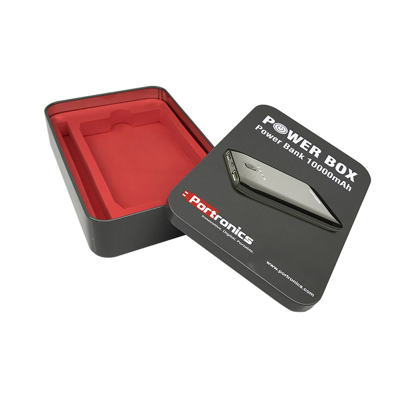 Fabricante rectangular caja de estaño de alimentación portátil caja de regalo caja de estaño caja de regalo de promoción image 4