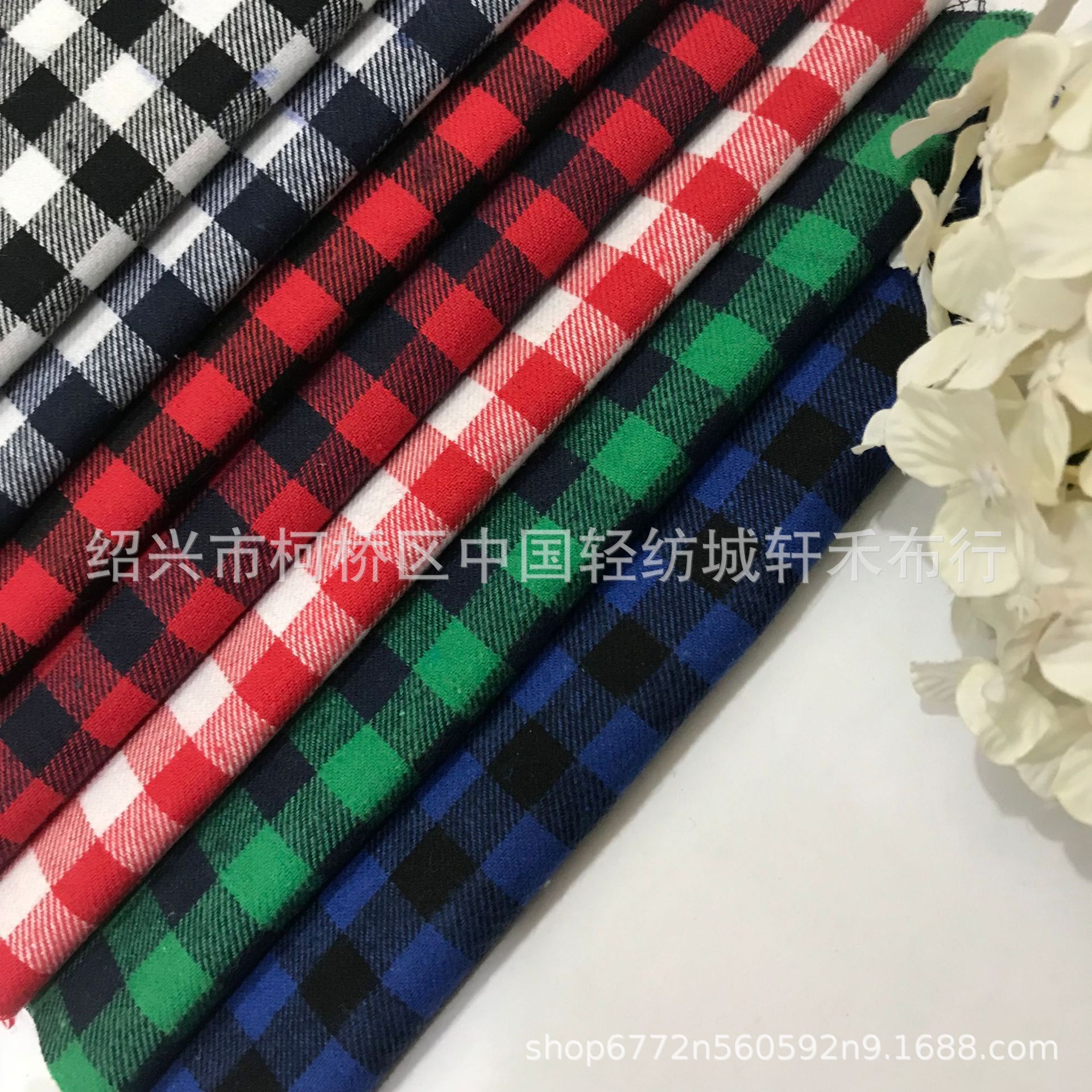 1厘米经典款磨毛拉绒色织朝阳格 男女衬衫裙子面料发夹领结装饰布