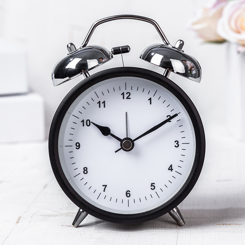 Directo de fábrica campana de alarma reloj de metal creativo reloj de escritorio de moda simple dormitorio salón reloj al por mayor