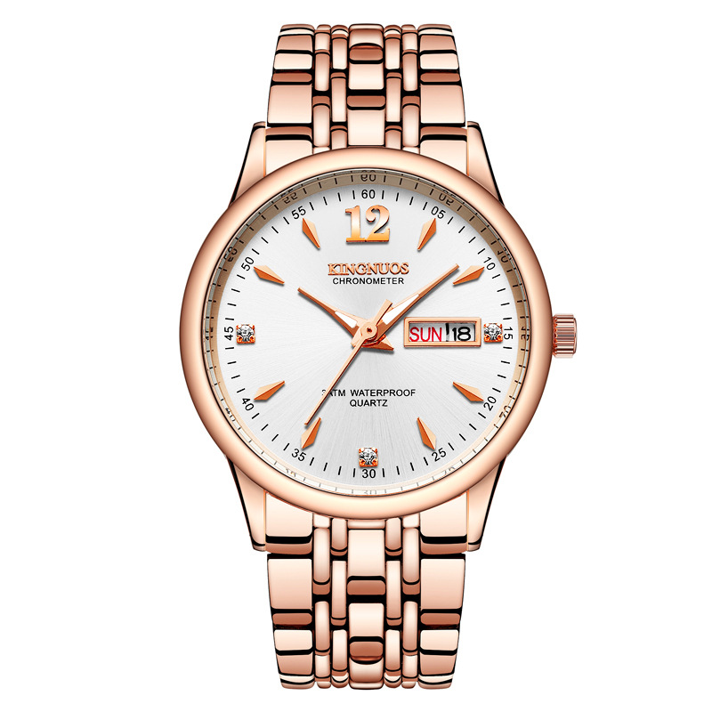 Rose gold with silver disk men