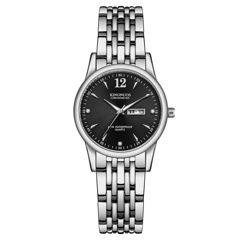 Silver with black disk women