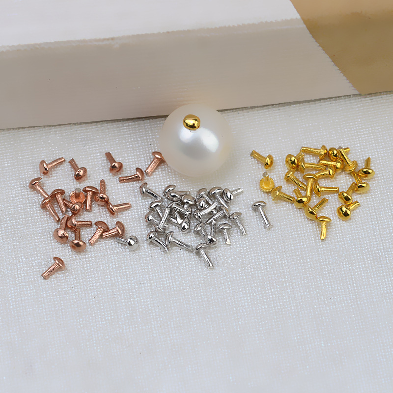 S925 silver plug through hole bead plug concealer 10 pearl jewelry accessories material semi-finished 1543