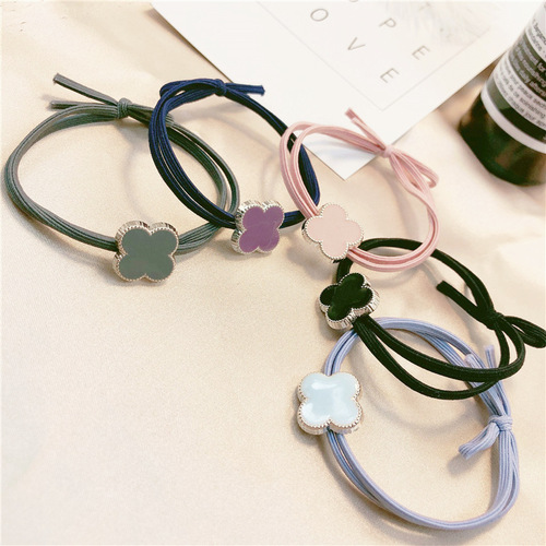 Korean girl's heart pink color sweet and versatile star love hair rope hair ring head rope hair rubber band leather ring