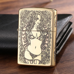 Chief brass antique kerosene lighter, retro domestic creative personalized windproof lighter for men