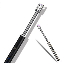 新款彎曲電弧充電點火槍usb脈沖軟管打火機360度旋轉點火器打火器