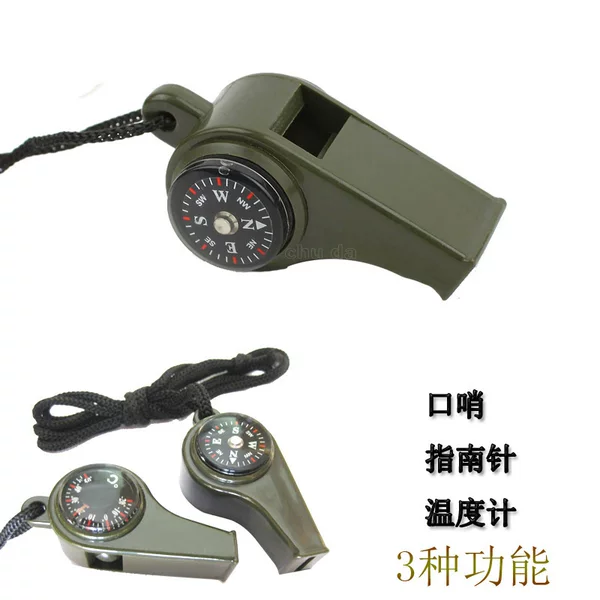 Chuda Outdoor Rescue 3-in-1 whistle multifunctional portable emergency compass thermometer referee plastic whistle