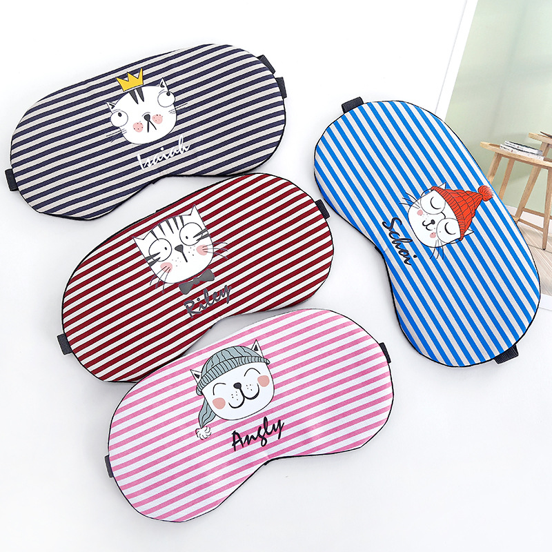 High-end Striped Sleep Eye Mask With Cooling Ice Pack For Blocking Light_voghion.com