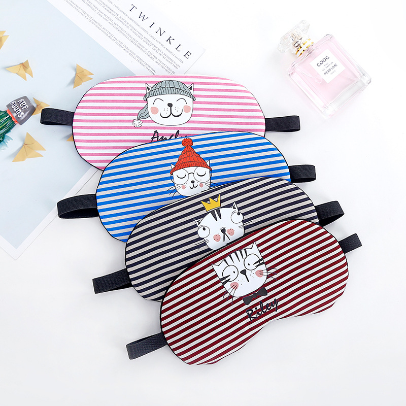 High-end Striped Sleep Eye Mask With Cooling Ice Pack For Blocking Light_voghion.com