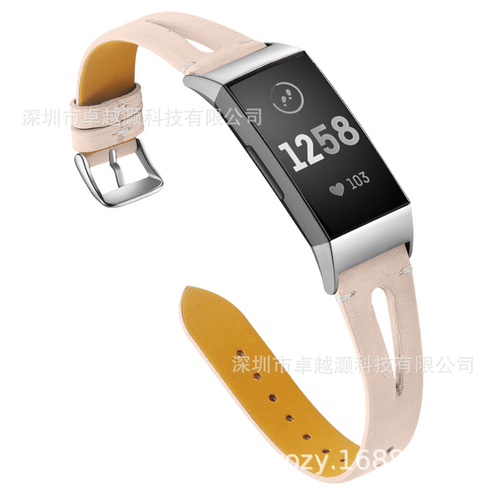 Para Fitbit charge3 reloj primera capa de cuero vaca reemplazo Correa muñeca charge3 cinturón