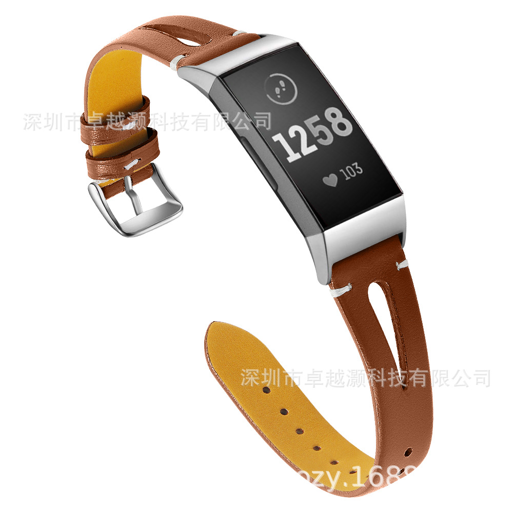 Para Fitbit charge3 reloj primera capa de cuero vaca reemplazo Correa muñeca charge3 cinturón