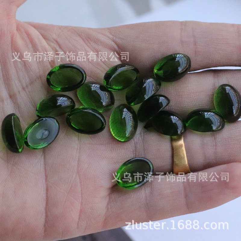 Venta directa de fábrica 10*14mm superficie de anillo imitación piedra preciosa piezoeléctrica cristal parche de vidrio hecho a mano bricolaje accesorios de joyería al por mayor image 13