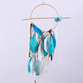 厂家批发捕梦网创意房间装饰羽毛风铃挂件生日礼物车挂手工编织