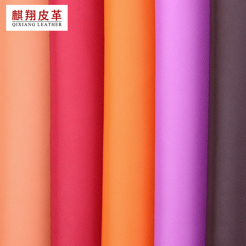 100纹pu皮革面料0.5厚布底细纹人造革纯色平纹皮带箱包革现货批发