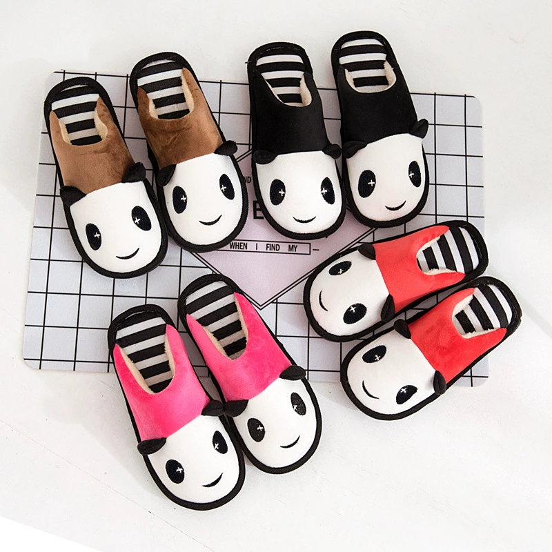 Панда хлопок плюшевые тапочки милые толстое дно Зима теплые мужчины и женщины поколение волос карты, смешанные с поколением волос