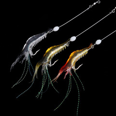 Spinning Prawns 9cm 6g Simulation with Hook Soft Bait Shrimp Lure Fishing Tackle for Night Fishing Glowing Prawns Fishing Gear