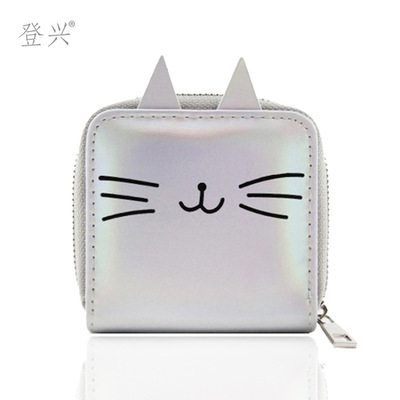 new pattern Cartoon have cash less than that is registered in the accounts PU Student Wallet laser Wallet Bags for children Card package Manufactor wholesale