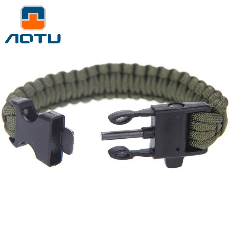 Вогнуто-выпуклая уличная многофункциональная веревка для зонта для выживания с лезвием Браслет Firestone, спасательная веревка, трансграничная оптовая продажа AT9006