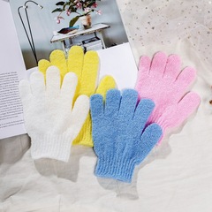 Hotel hotel bath towel nylon gloves five-finger bath utensils double-sided household daily necessities bath gloves