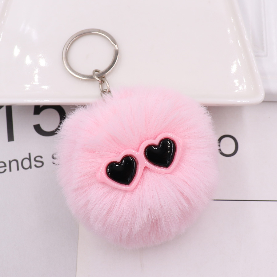 Amor ojos piel bola llavero artificial Imitación Piel de conejo bolsa colgante jeans ropa colgante personalización