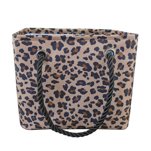 Bath bag women's portable bath basket fashionable thickened leopard print bath bag large capacity storage fitness bath wash bag
