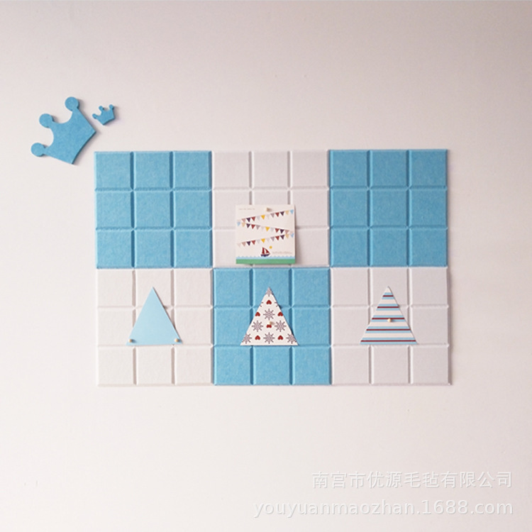 北欧毛毡背景墙 diy创意拼图九宫格留言板 拼接毛毡板公告栏