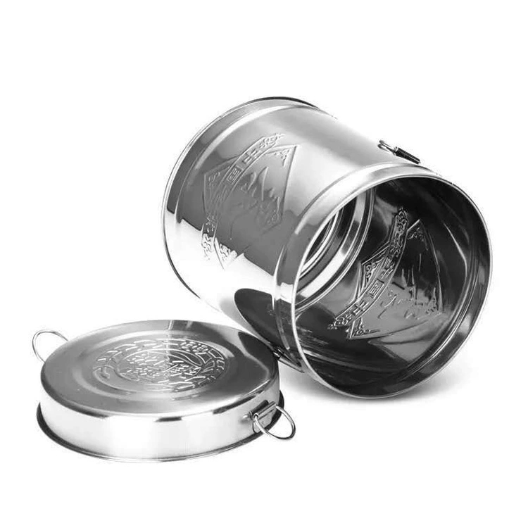 亮丽 Home sales stainless steel thickened tea barrels large tea cans tea barrels storage barrels tangerine peel barrels small tea cans rice barrels