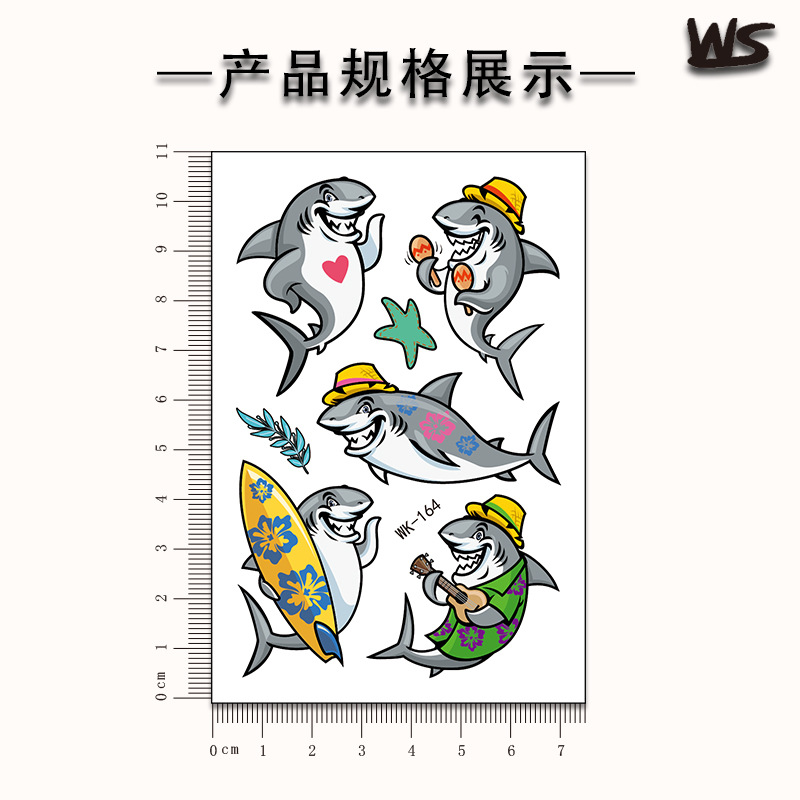Tatuajes Temporales Infantiles de Animales Marinos de Papel de Transferencia de Agua image 6