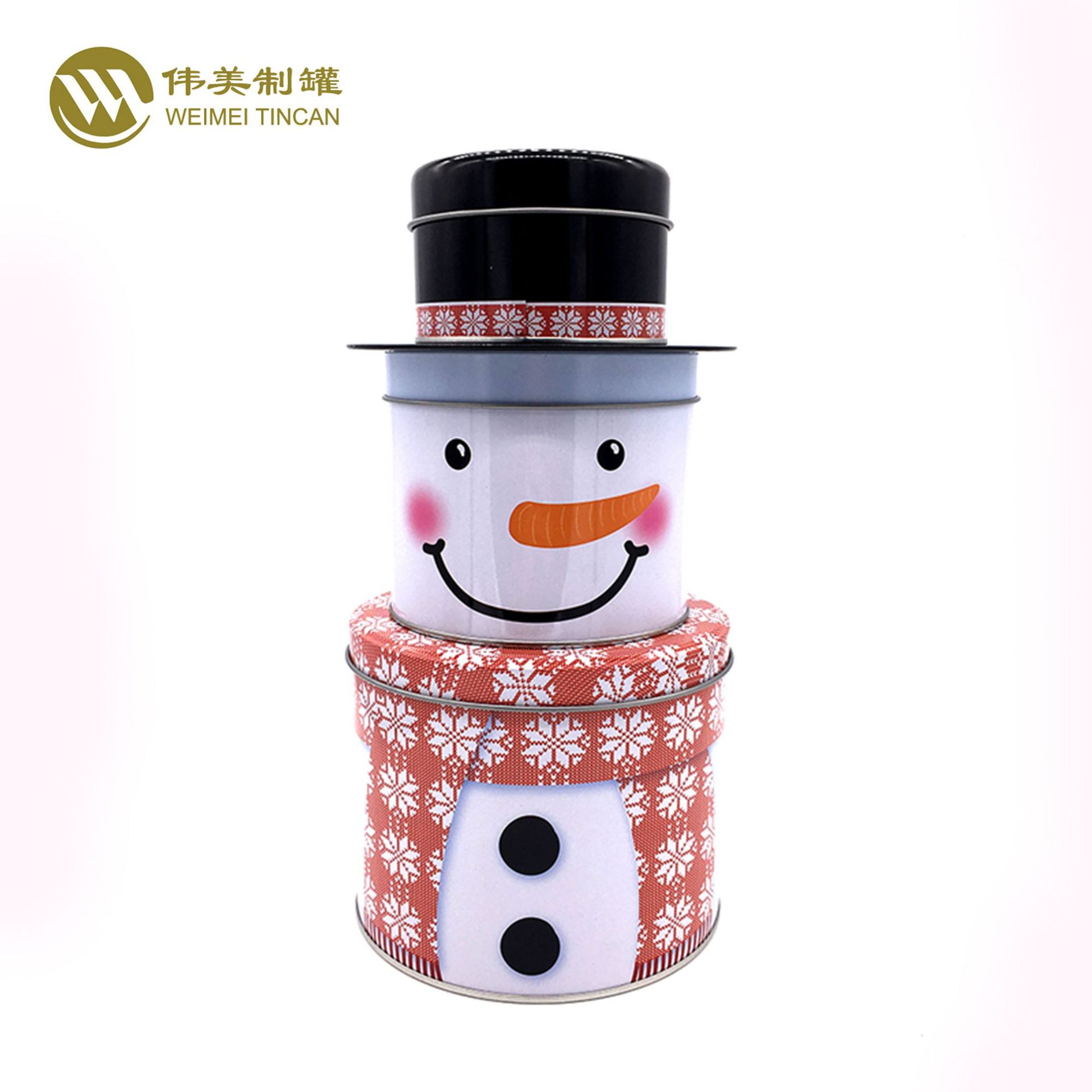马口铁三层套罐圣诞礼品铁罐  叠罐 饼干糖果玩具罐金属包装铁罐