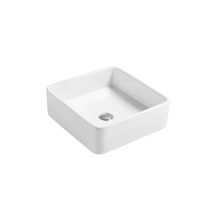 Hengying lavabo Cuenca del arte cuadrado borde fino verde oscuro cerámica simple moda nuevo estilo nórdico