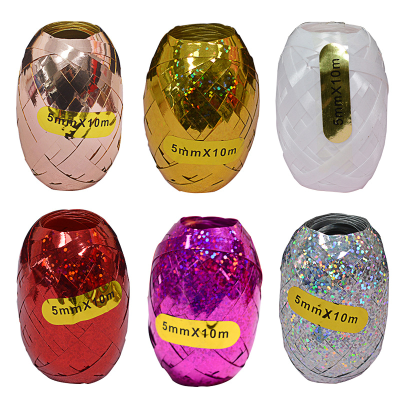 Rugby cinta láser cinta de color boda fiesta celebración decoración globo atado cuerda globo