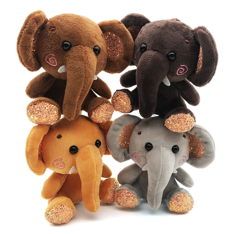 Cute Baby Elephant Plush Toy Elephant Doll Keychain Ring Doll Cute Girl Heart Cloth Doll School Bag Small Pendant