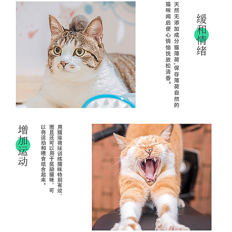 Lickle gato menta bola gato bocadillos gato azúcar menta bola de molienda diente limpieza de dientes pelo pelo pelo bocadillos gatos al por mayor