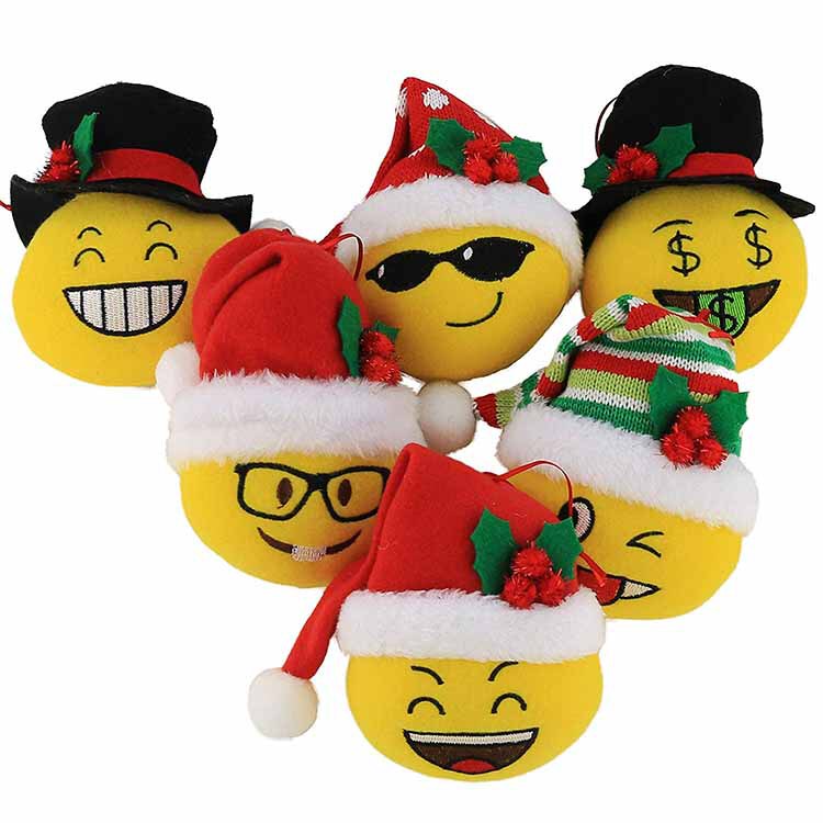 Creative New Yellow Emoji Christmas Hanging Plush Toy Emoji Hooded Christmas Hanging Pendant Creative New Yellow Emoji Christmas Hanging Plush Toy Emoji Hooded Christmas Hanging Pendant